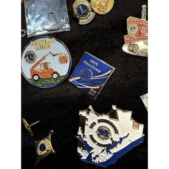 Vintage Lot of 23+ Lions Club Lapel Pins Miscellaneous From Various States - Picture 8 of 12